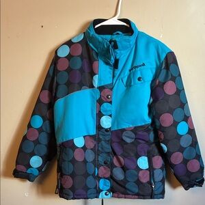 Vibrant Polka Dot Kids Puffer Jacket